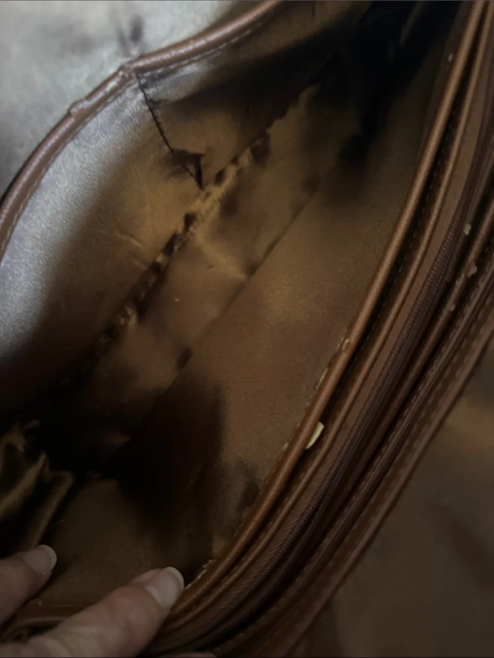 Joy & Iman Caramel Brown Dome Satchel Handbag